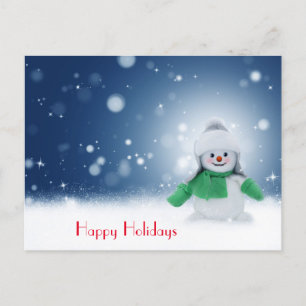 Snowman with a scarf  postcard