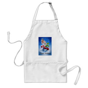 Snowman with a scarf standard apron
