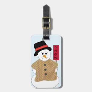 Snowman with a Snow Sign Luggage Tag