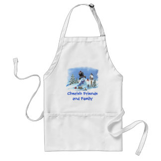 Snowman with Birds Standard Apron