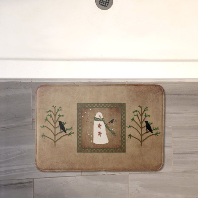Snowman With Crow Bath Mat (Creator Uploaded)