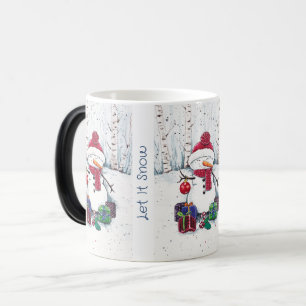 Snowman With Gifts In Watercolor Coffee Mug