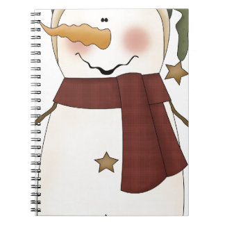 Snowman with green hat notebook