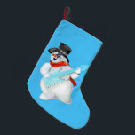 Snowman with Guitar Funny Christmas Stocking<br><div class="desc">Funny Christmas Stockings Snowman with Guitar - Customisable - or Choose / add your favourite background colours / text ! MIGNED Painting Design</div>