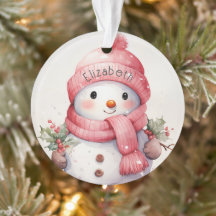 Snowman with Name Acrylic