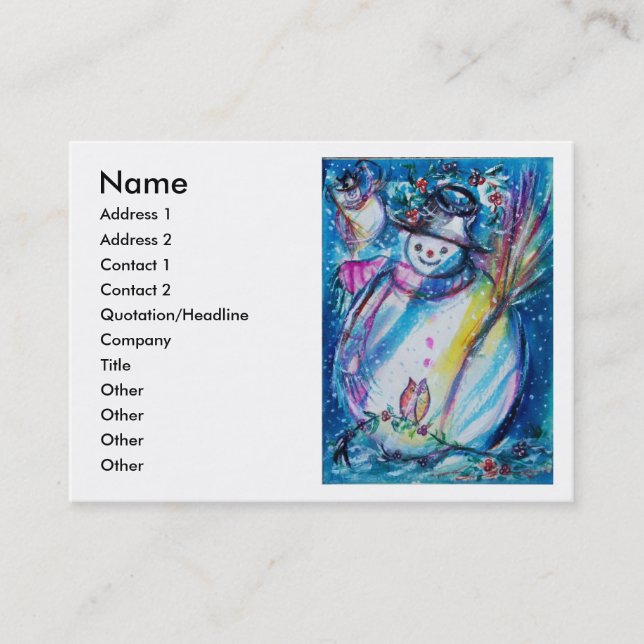 SNOWMAN  WITH OWL BUSINESS CARD (Front)