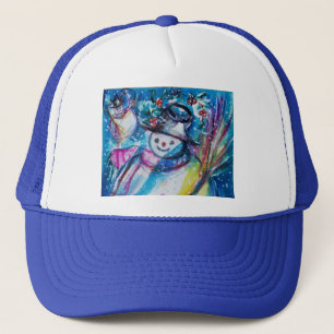 SNOWMAN WITH OWL Winter Season Trucker Hat