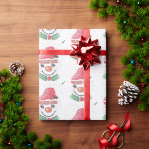 Snowman with Red Cap Wrapping Paper