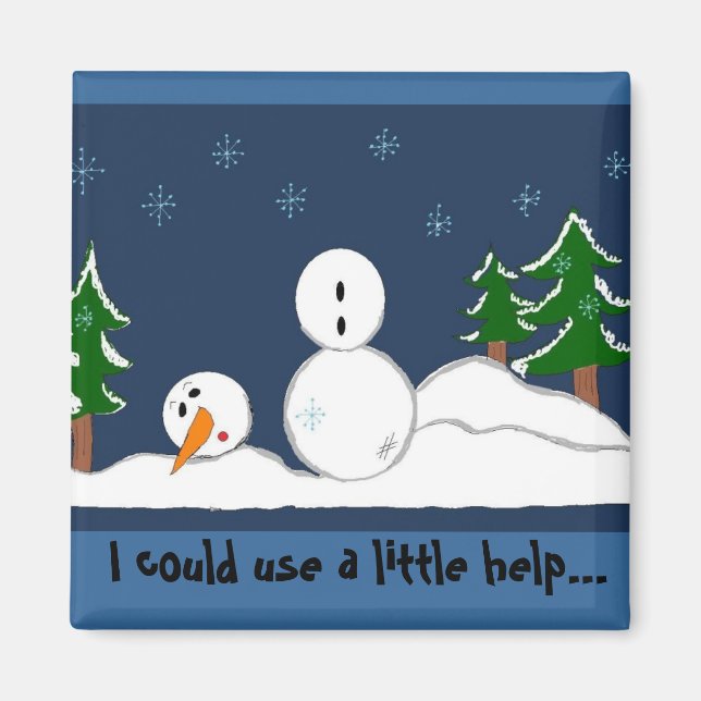 Snowman with Saying Magnet (Front)