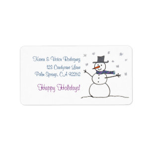 Snowman with Scarf, address labels