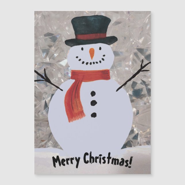  Snowman With Scarf Magnetic Card (Front)