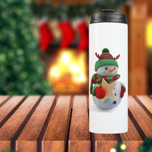 Snowman with Stars in hand Thermal Tumbler