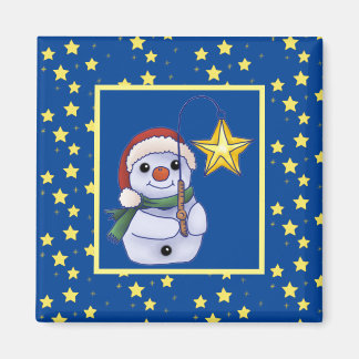 Snowman with stars magnet