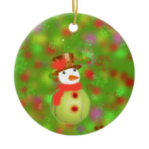 Snowman with tennis ball welcome holiday season