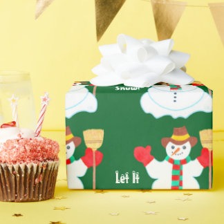Snowman With Text Wrapping Paper
