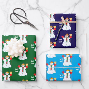 Snowman With Text Wrapping Paper Sheets