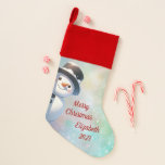 Snowman with top Hat  Christmas Stocking<br><div class="desc">Snowman with top Hat Christmas Stocking Personalise</div>