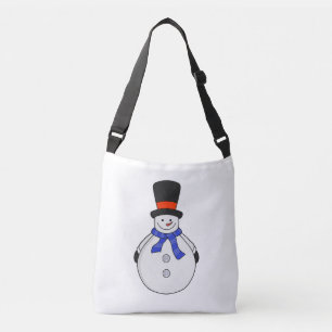 Snowman with top hat crossbody bag