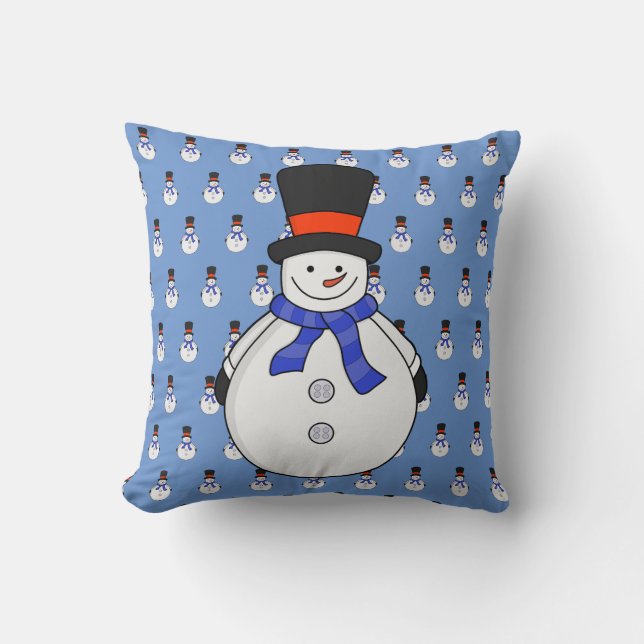 Snowman with top hat cushion (Front)