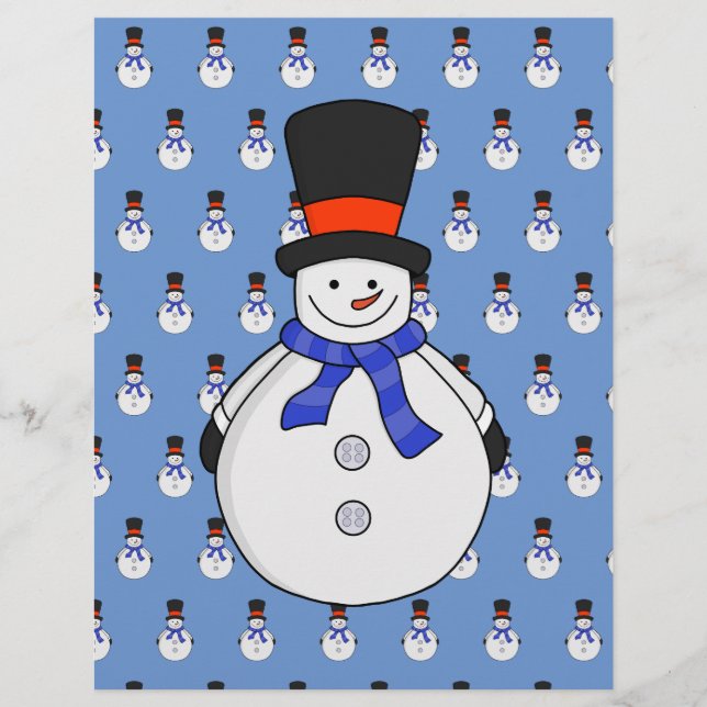 Snowman with top hat custom letterhead (Front)