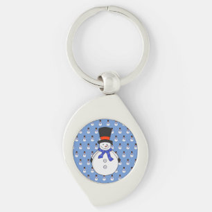 Snowman with top hat key ring