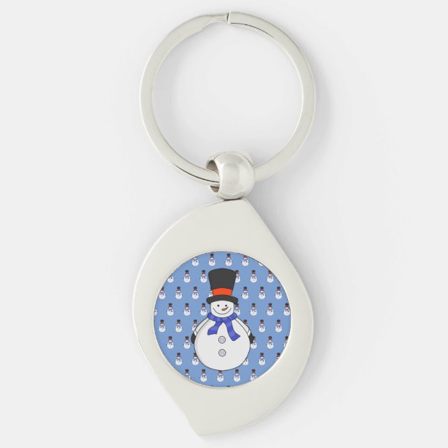 Snowman with top hat key ring (Front)
