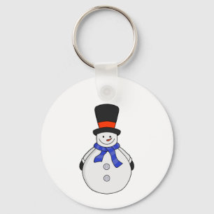Snowman with top hat key ring