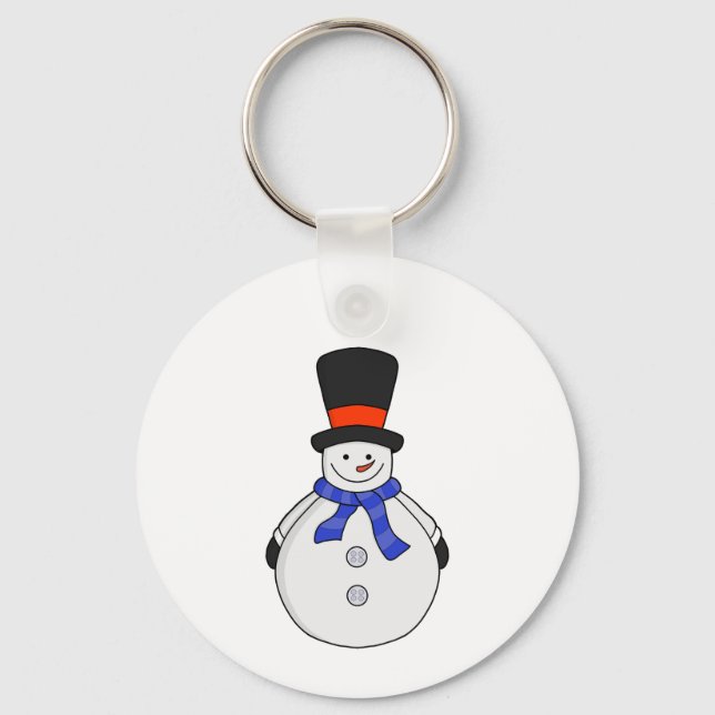 Snowman with top hat key ring (Front)