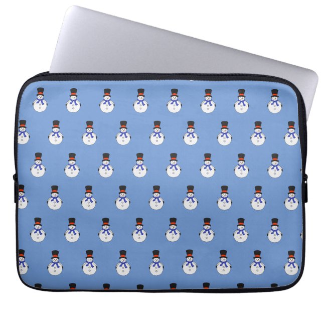 Snowman with top hat laptop sleeve (Front)