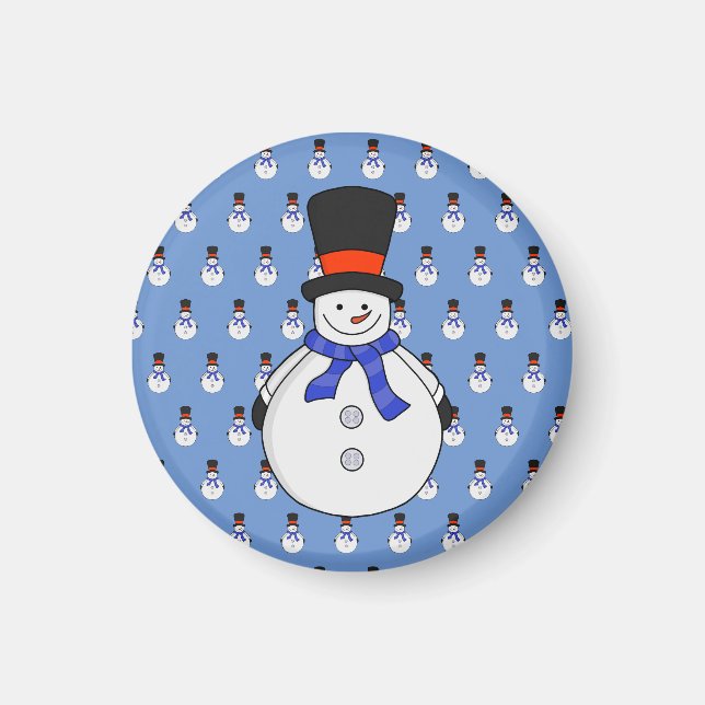 Snowman with top hat magnet (Front)