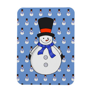 Snowman with top hat magnet