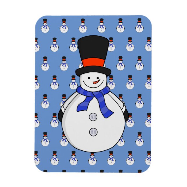 Snowman with top hat magnet (Vertical)