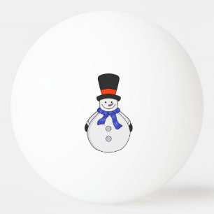 Snowman with top hat ping pong ball