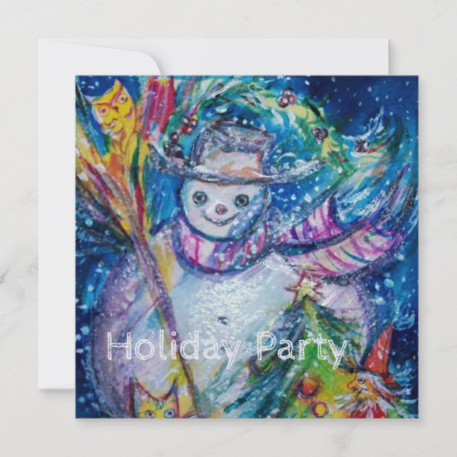 SNOWMAN WITH TOYS, Christmas Holiday Party Invitation (Front)