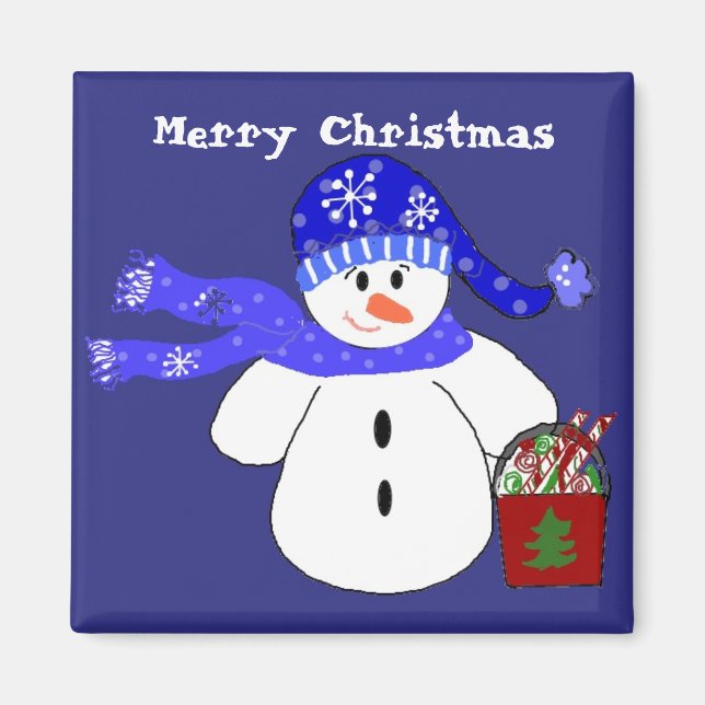 Snowman with Treats Magnet (Front)