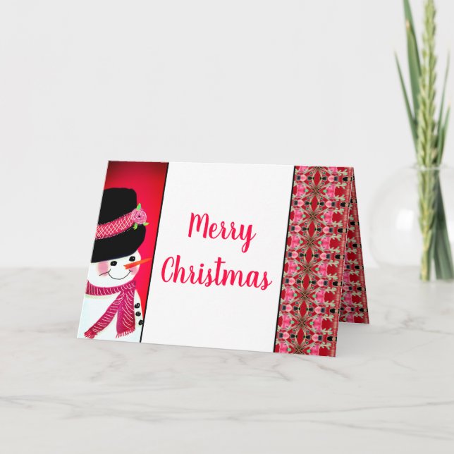 Snowman With Typography Inside and Out Holiday Card (Front)