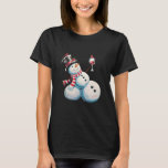 Snowman With Wine Christmas Funny Xmas Gift T-Shirt<br><div class="desc">Snowman With Wine Christmas Funny Xmas Gift</div>