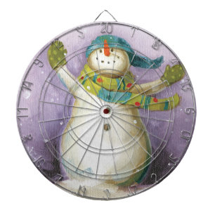 Snowman with Winter Mittens Dartboard