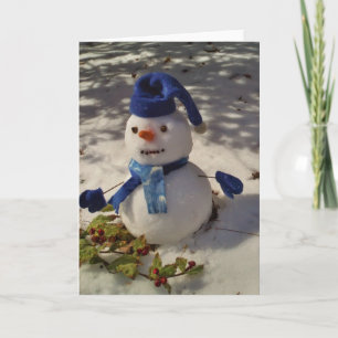 Snowman withBlue Hat and Scarf Holiday Card