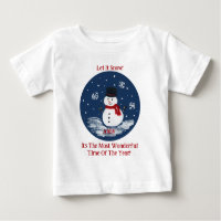 Snowman Wonderful Time Year PERSONALIZE 