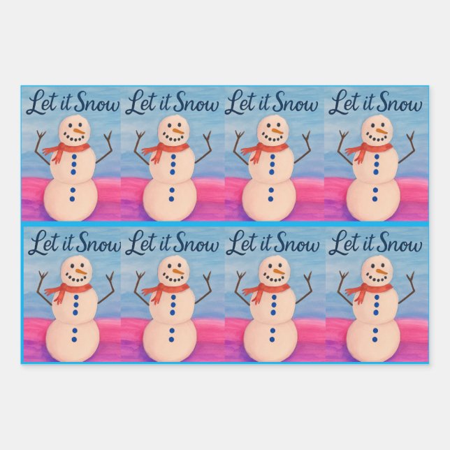 Snowman Wonderland  Wrapping Paper Sheet (Front)