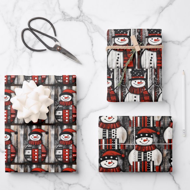 Snowman Wrapping Paper Sheet (Front)