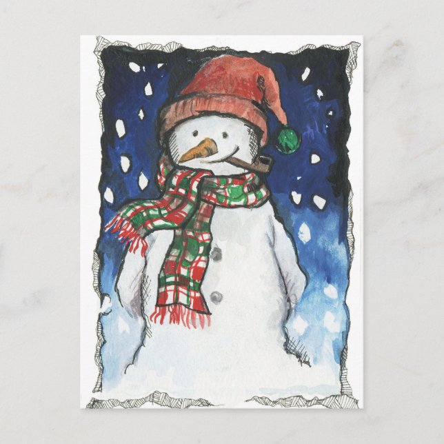 Snowman - Xmas Postcard (Front)