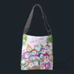 Snowmans Party Christmas Crossbody Bag<br><div class="desc">Crossbody Bags with Happy Snowmans Merry Christmas Party Funny Drawing Cartoon Snowman Celebration - Choose / Add Your Unique Text / Font / Colour - Make Your Special Crossbody Bag Gift - Resize and move or remove and add elements / image with customisation tool ! - Drawing and Design by...</div>