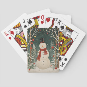 Snowman's Winter Dream Playing Cards