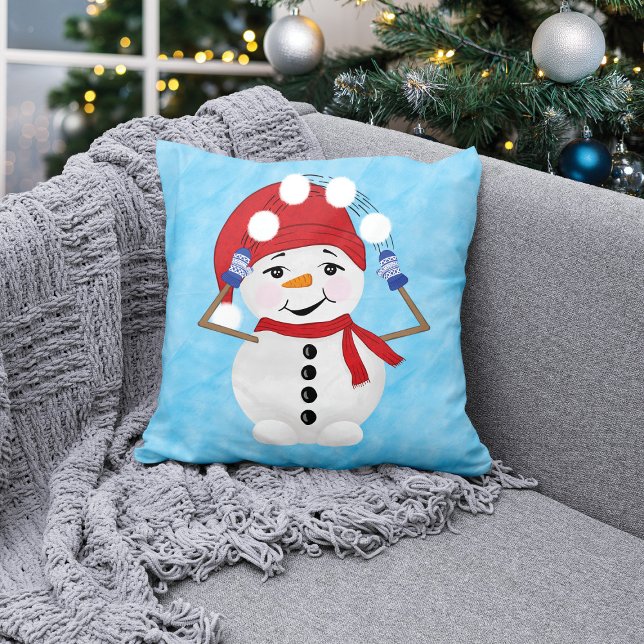 Snowman's Winter Wonderland Christmas Cushion (Creator Uploaded)