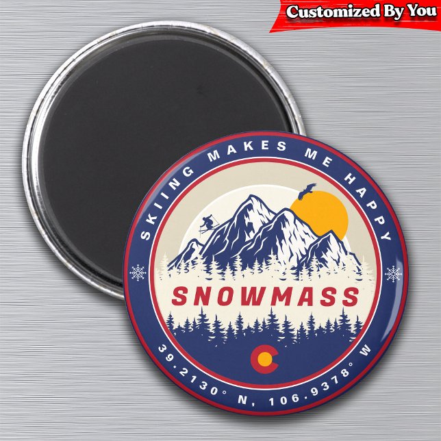 Snowmass Colorado Flag Mountain Ski Souvenir Magnet (Creator Uploaded)