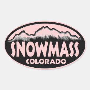 Snowmass Colorado pink oval stickers