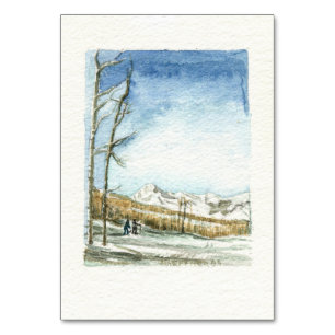 Snowmass, Colorado Watercolor Table Number