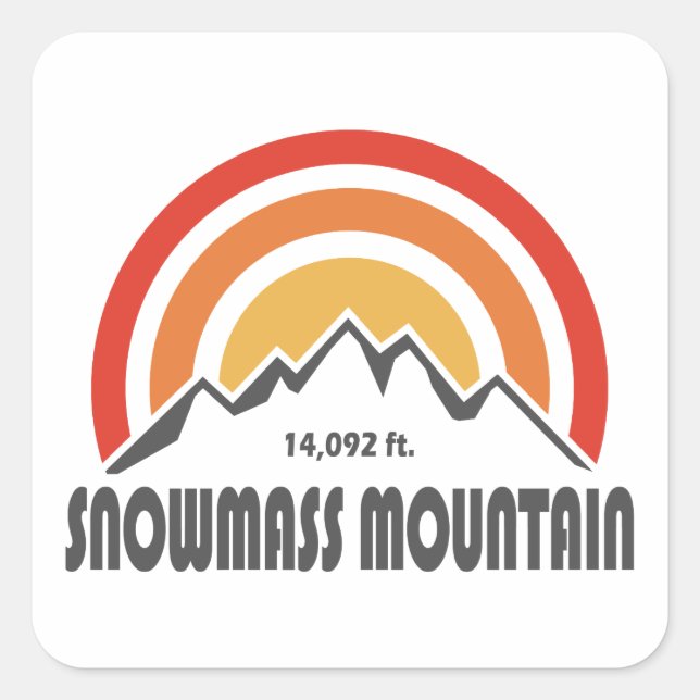 Snowmass Mountain Square Sticker (Front)
